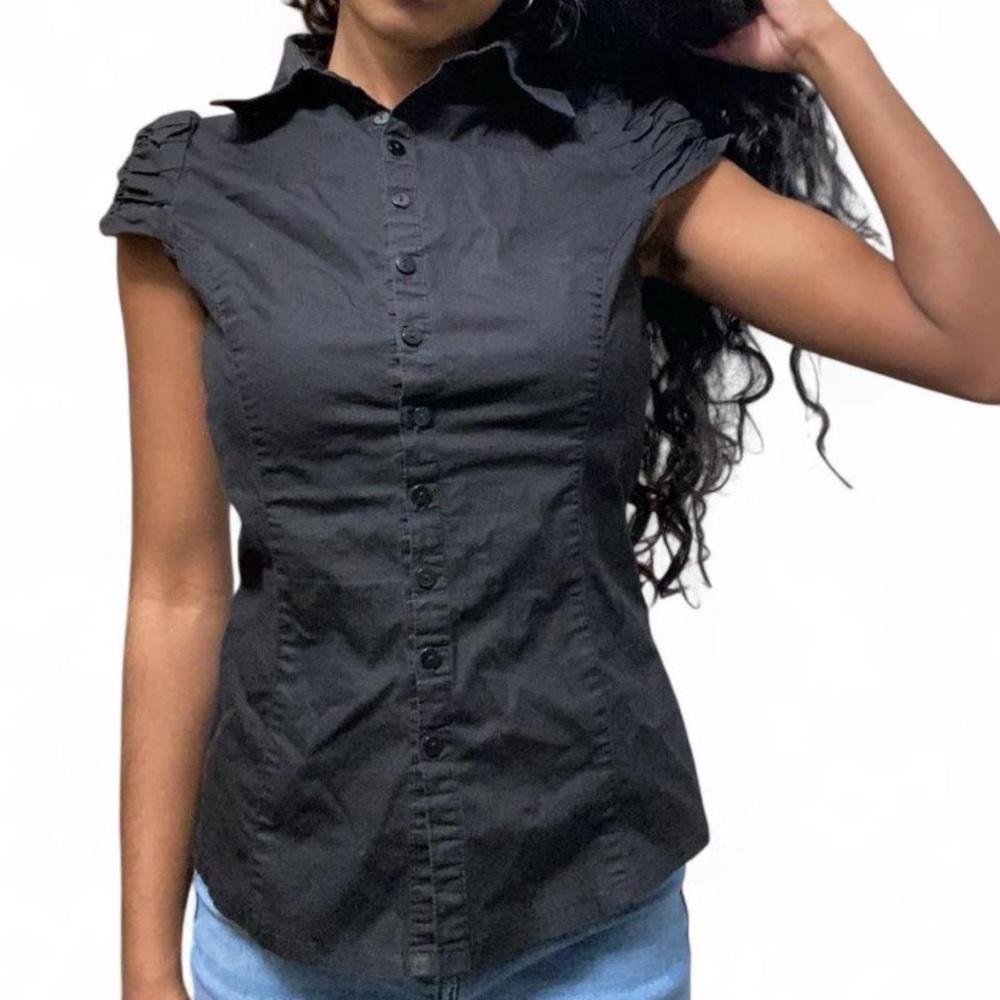 Costa Blanca Black Button-Down Women's Shirt